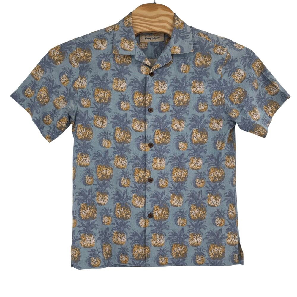 Tommy Bahama Small Blue Pineapple Pattern Silk Ha… - image 3